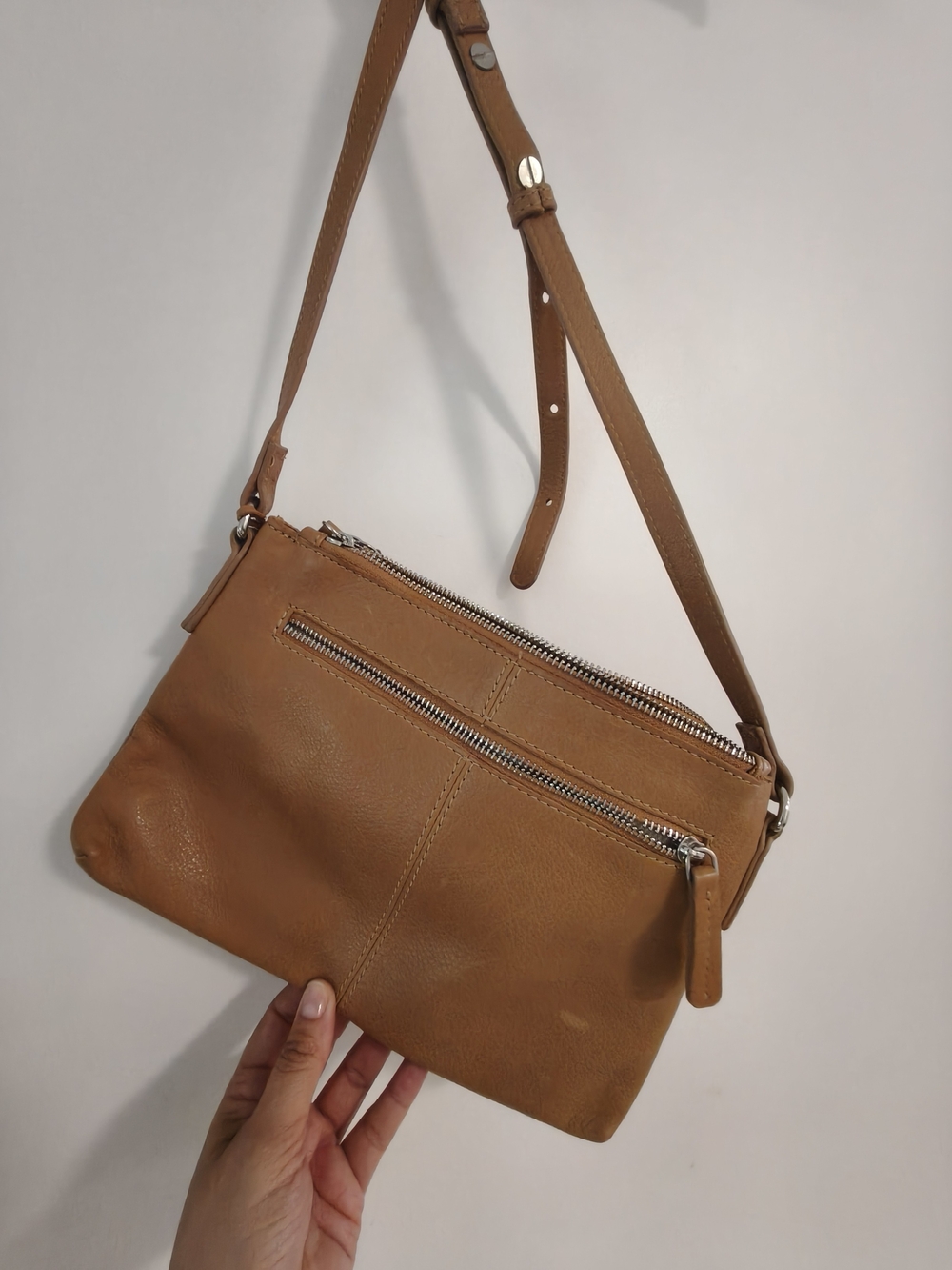Tan Leather Crossbody Bag - Women